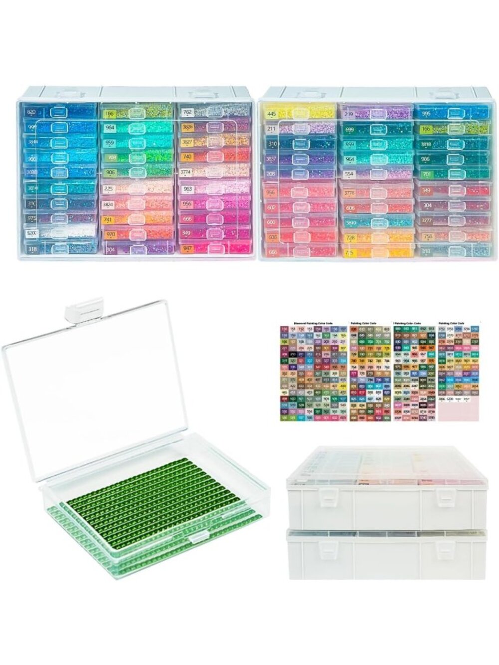 60PCS Diamond Art Storage Trays with Lids - Craft Organization for Painting